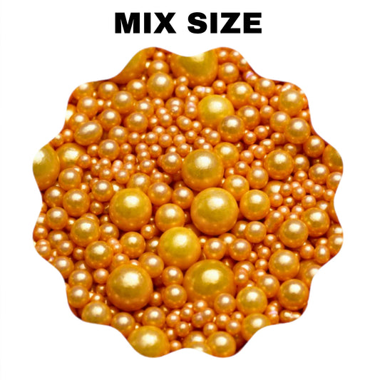 Mix Size Edible Golden Pearl Sugar Ball Sprinkles