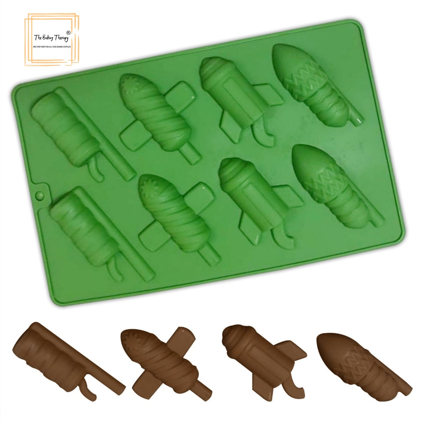8 Cavity Flying Rocket Shape Diwali Cracker Silicone Mold