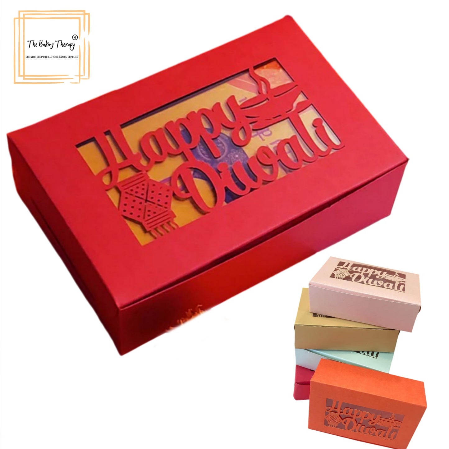 Happy Diwali Laser Cut Box (12 Cavity) Without Cavity