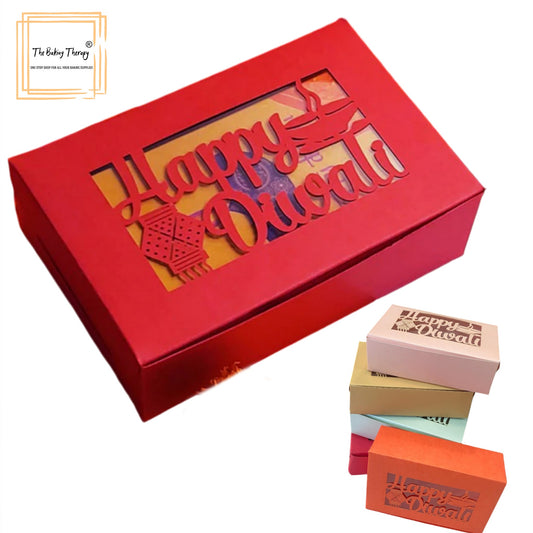 Happy Diwali Laser Cut Box (12 Cavity) Without Cavity