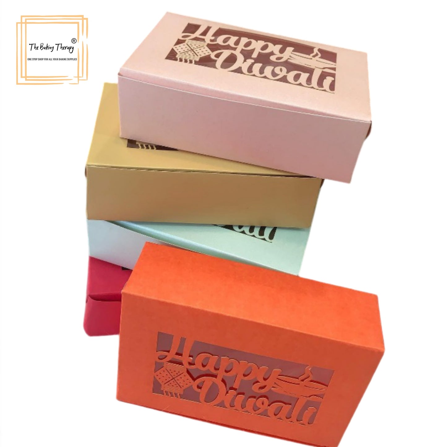 Happy Diwali Laser Cut Box (12 Cavity) Without Cavity