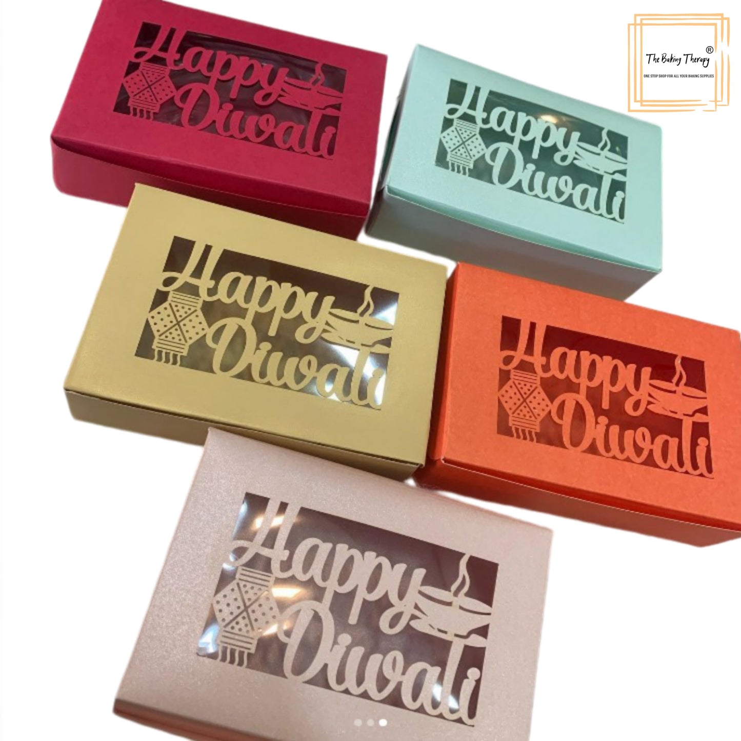 Happy Diwali Laser Cut Box (12 Cavity) Without Cavity