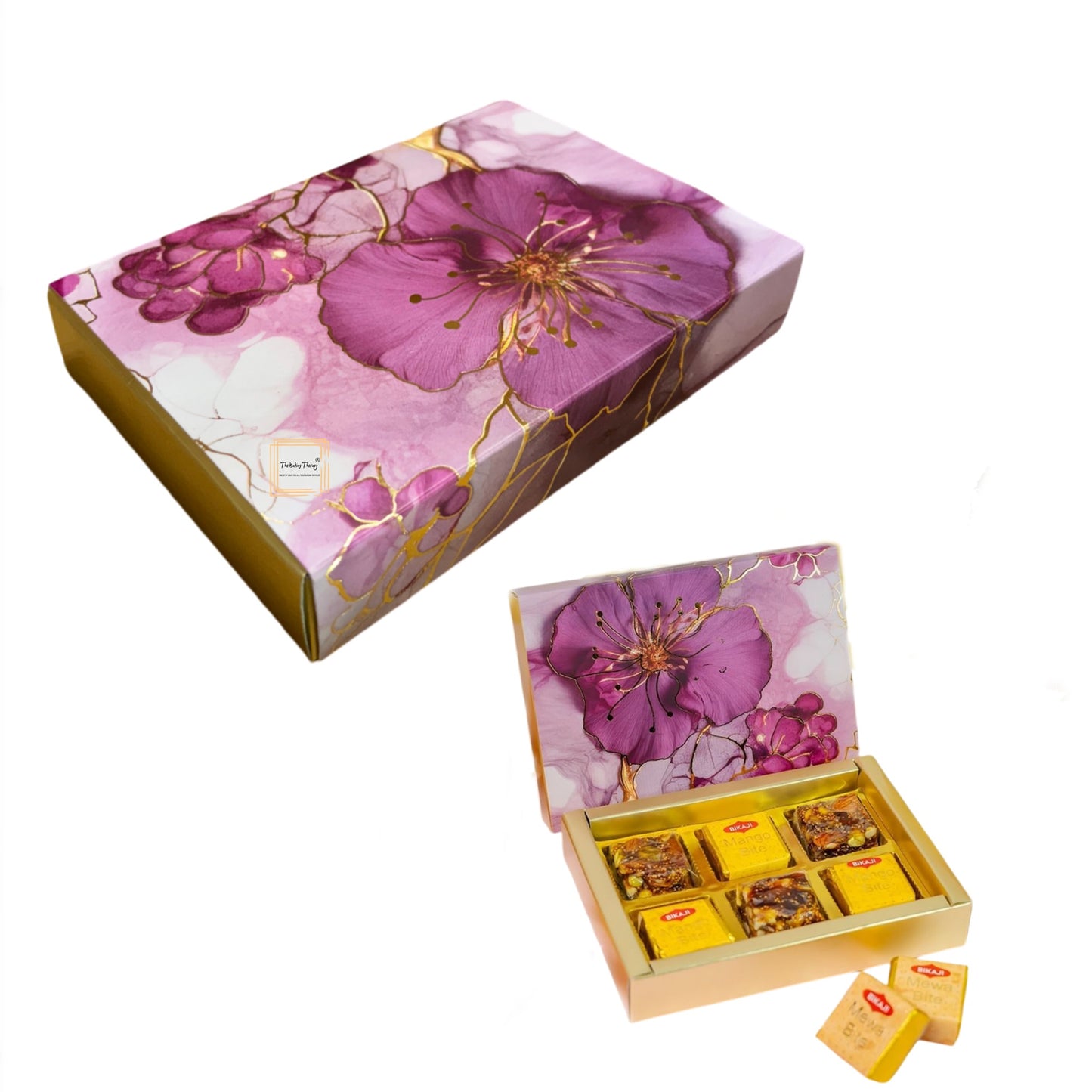 6 Cavity Hard Floral Chocolate Box Without Cavity - #2