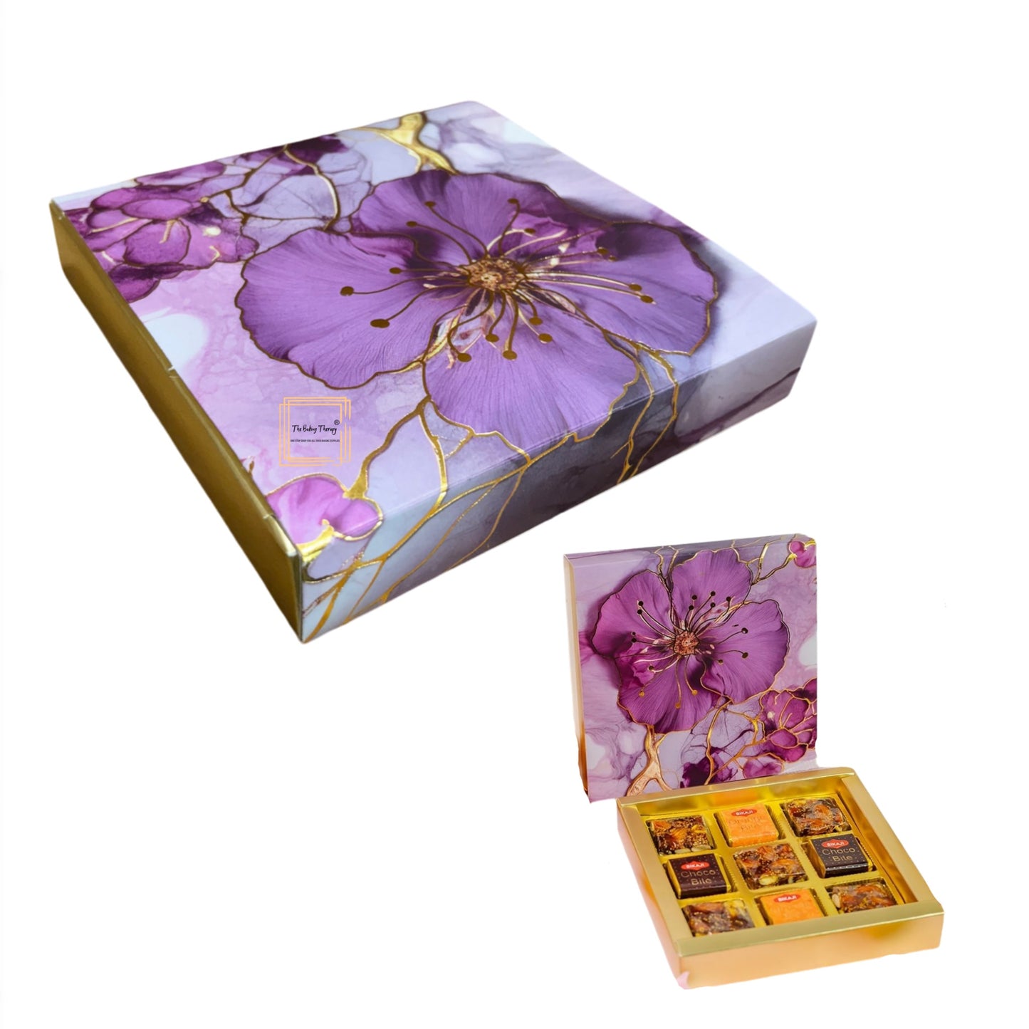 9 Cavity Hard Floral Chocolate Box Without Cavity - #1