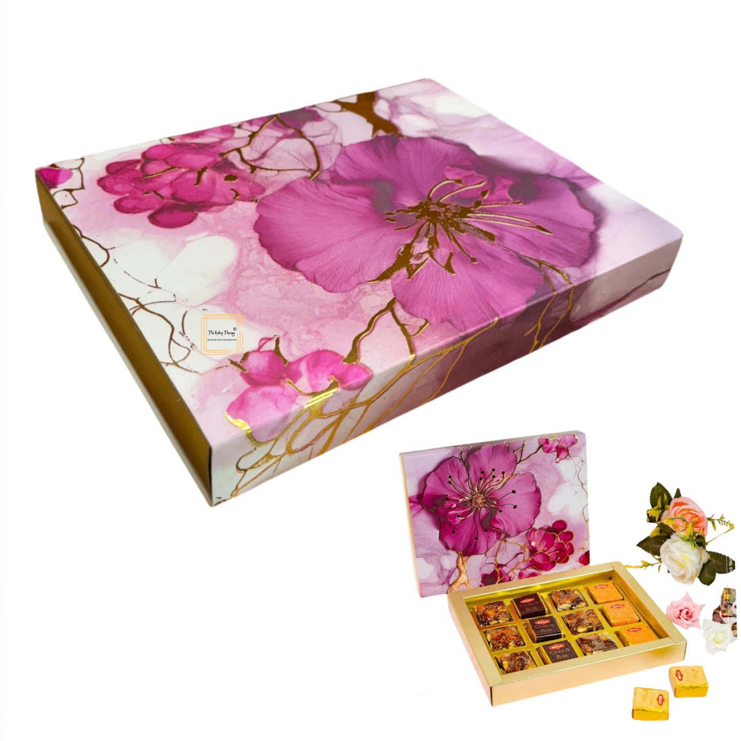 12 Cavity Hard Floral Chocolate Box Without Cavity - #1