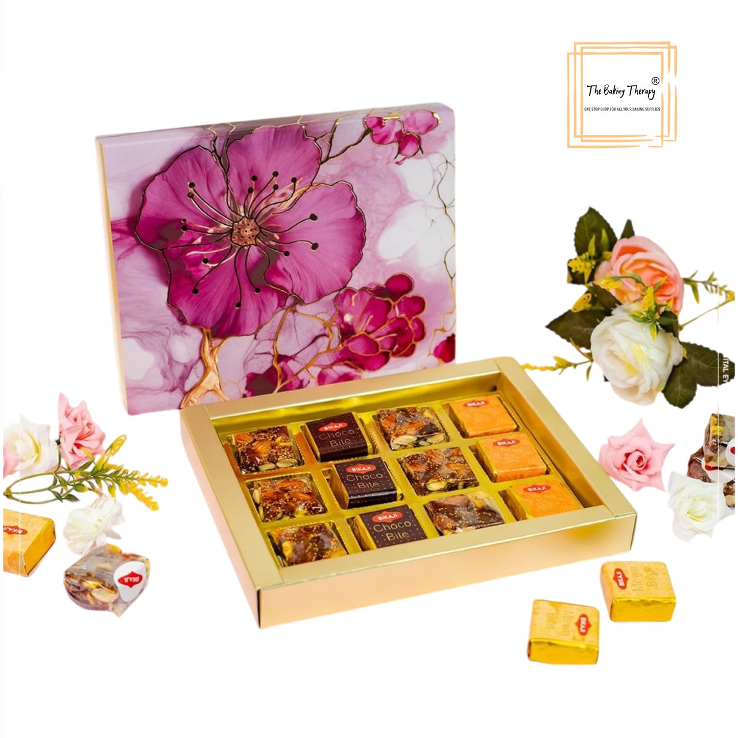 12 Cavity Hard Floral Chocolate Box Without Cavity - #1