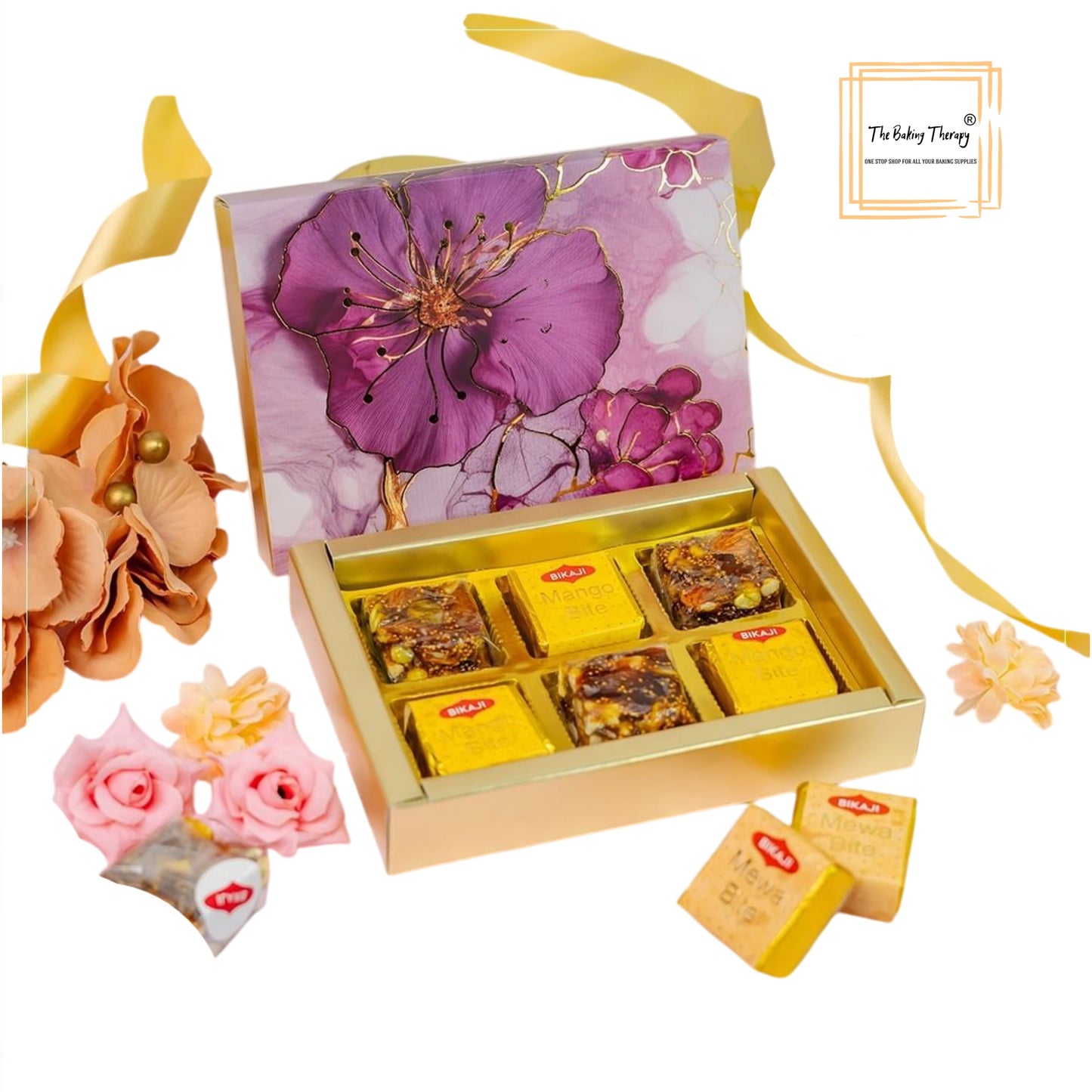 6 Cavity Hard Floral Chocolate Box Without Cavity - #2