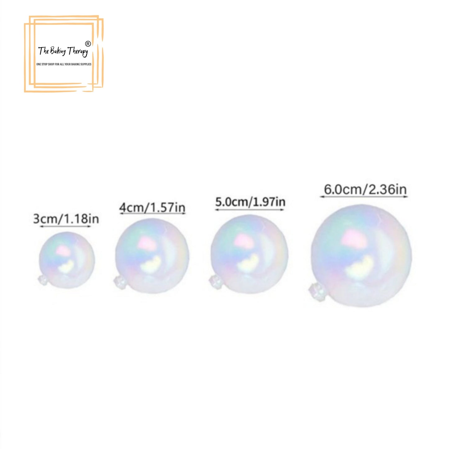 4 Mix Sizes White Transparent Crystal Balls Cake Decoration Topper (Pack Of 12 Pcs)