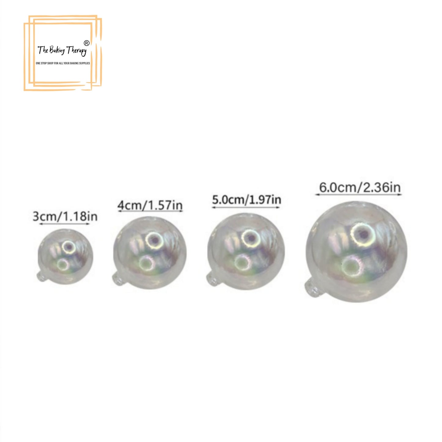 4 Mix Sizes Transparent Crystal Balls Cake Decoration Topper (Pack Of 12 Pcs)