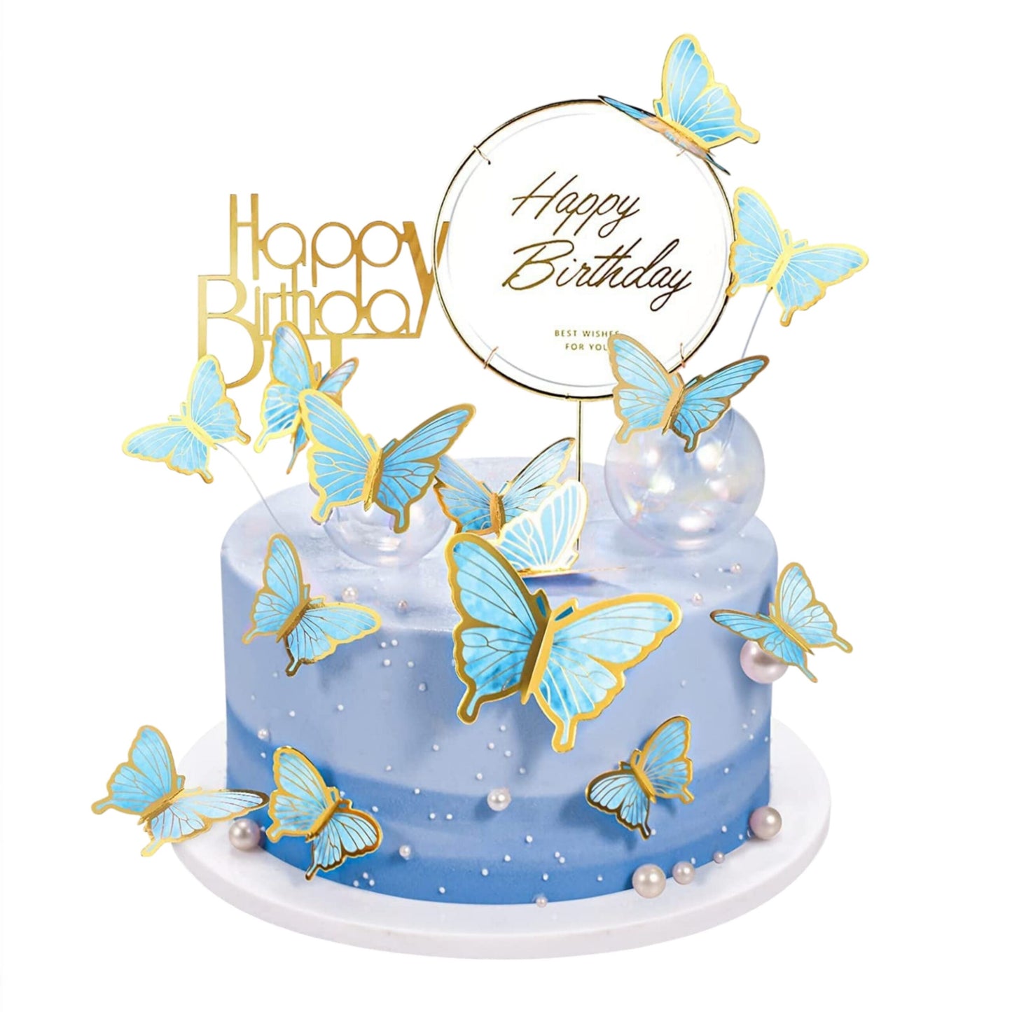 4 Mix Sizes Transparent Crystal Balls Cake Decoration Topper (Pack Of 12 Pcs)
