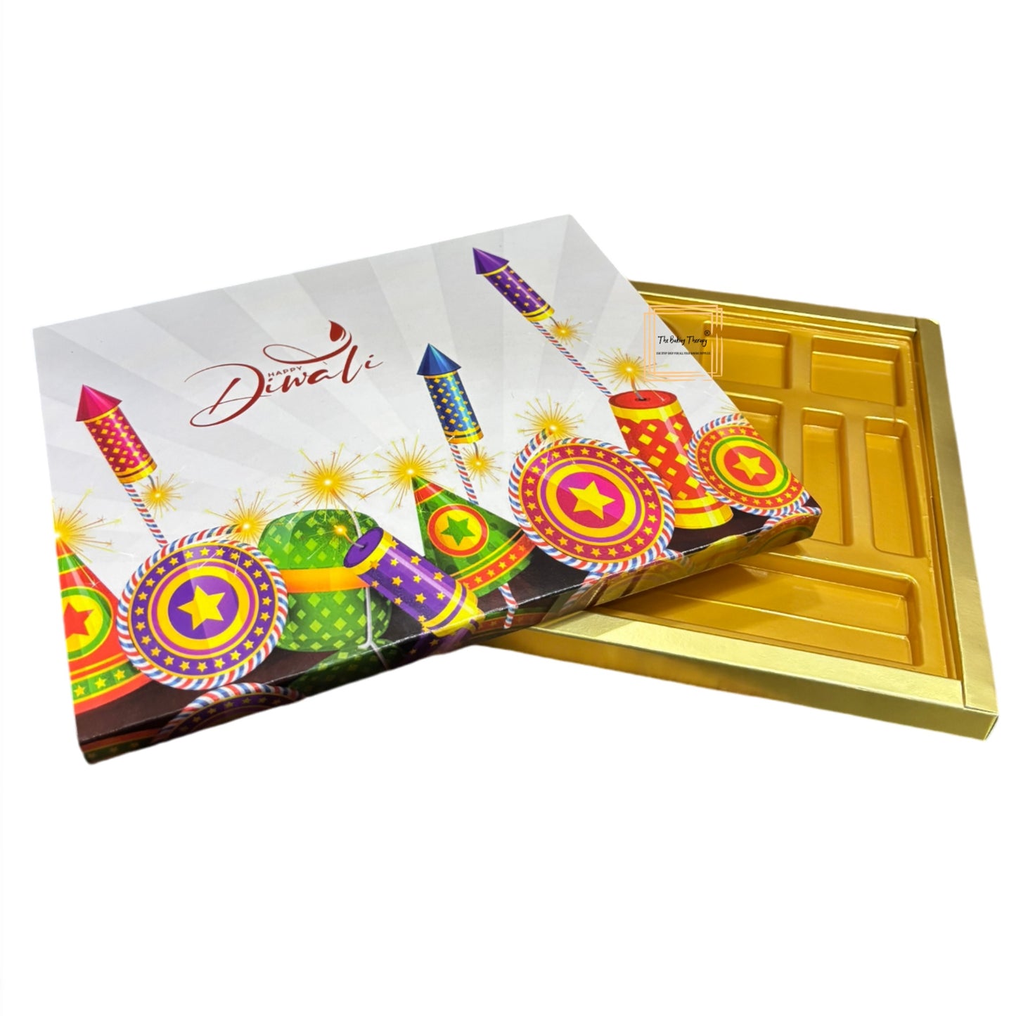 Happy Diwali Chocolate Crackers Packing Ethnic Sweet Delights Gift Box
