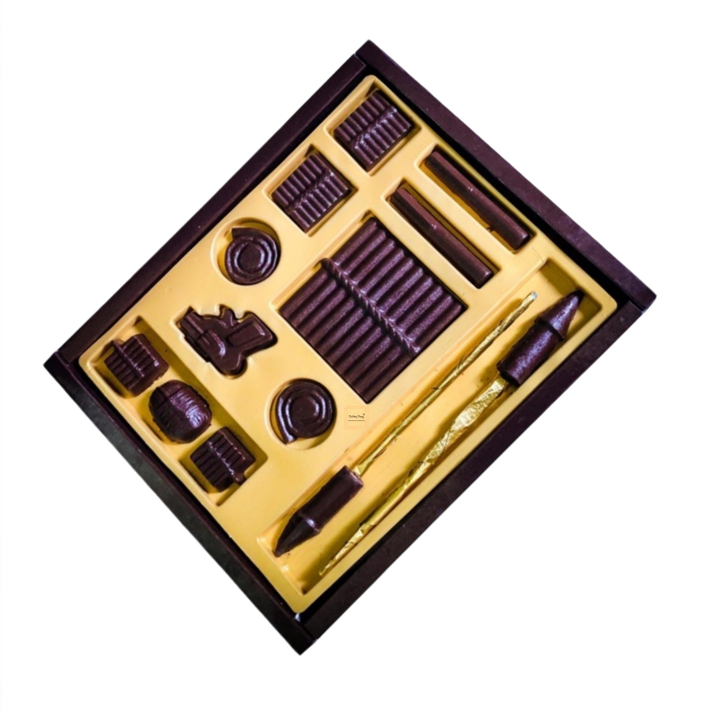 Happy Diwali Chocolate Crackers Packing Ethnic Sweet Delights Gift Box