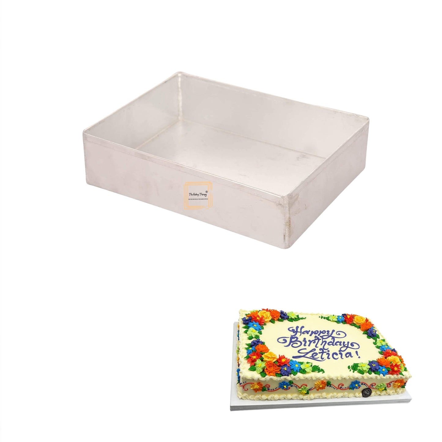 Aluminum Rectangle Cake Tin Baking Tray Cake Mold 8x6x2.5 Inch