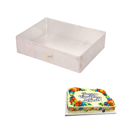 Aluminum Rectangle Cake Tin Baking Tray Cake Mold 9x7x2.5 Inch