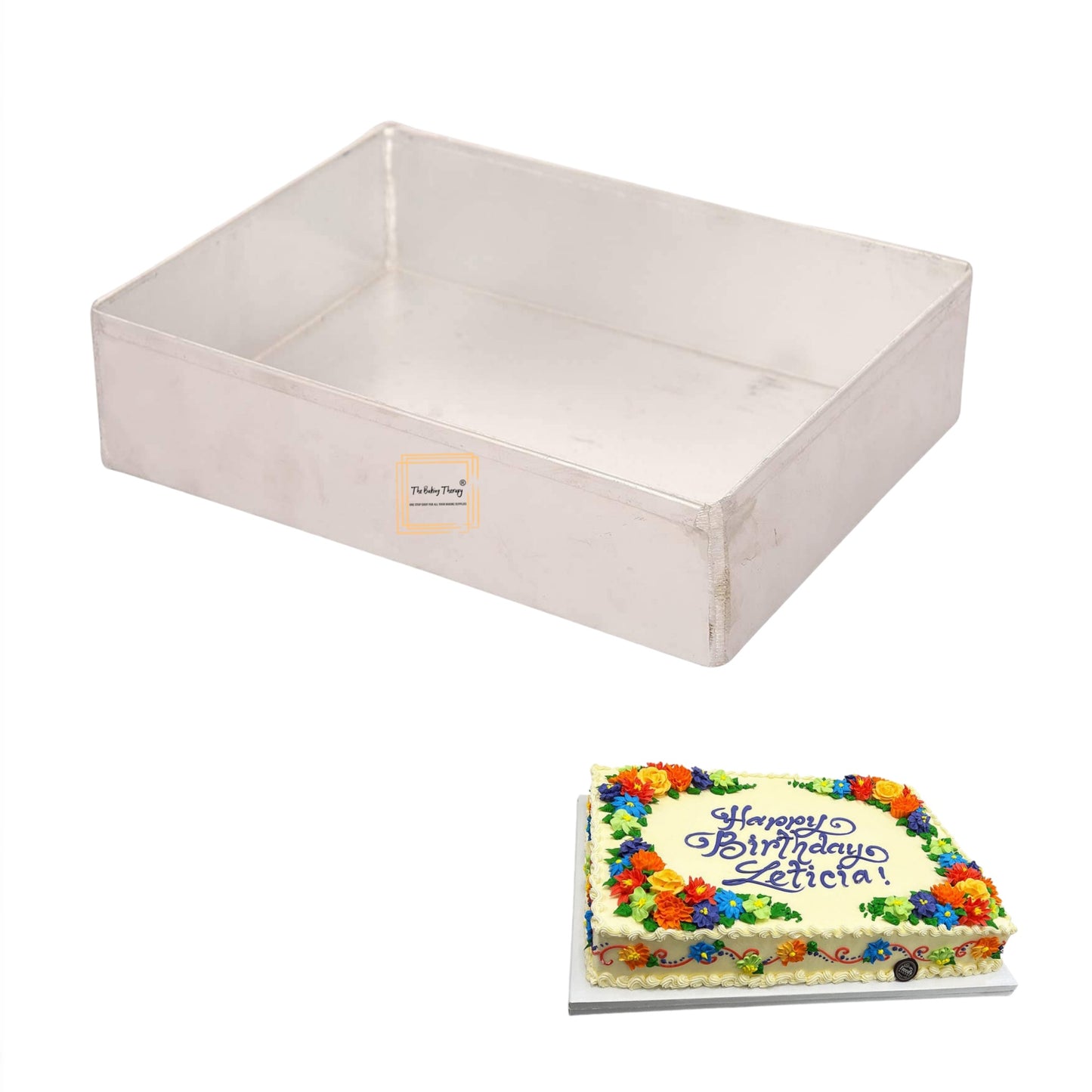 Aluminum Rectangle Cake Tin Baking Tray Cake Mold 10x8x2.5 Inch