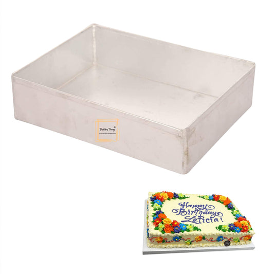 Aluminum Rectangle Cake Tin Baking Tray Cake Mold 11x9x2.5 Inch