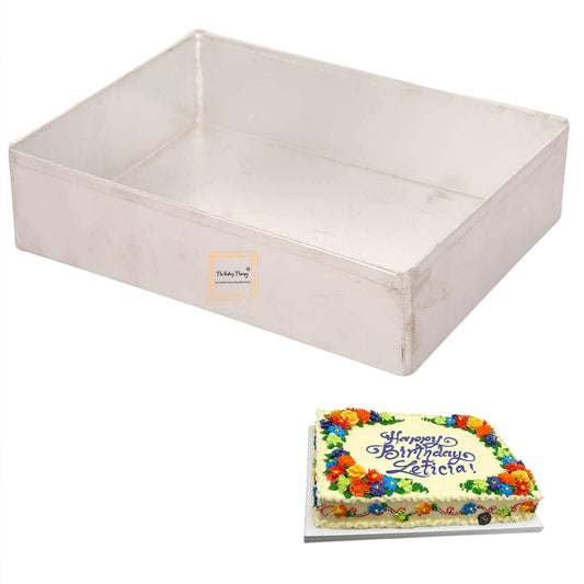 Aluminum Rectangle Cake Tin Baking Tray Cake Mold 12x10x2.5 Inch