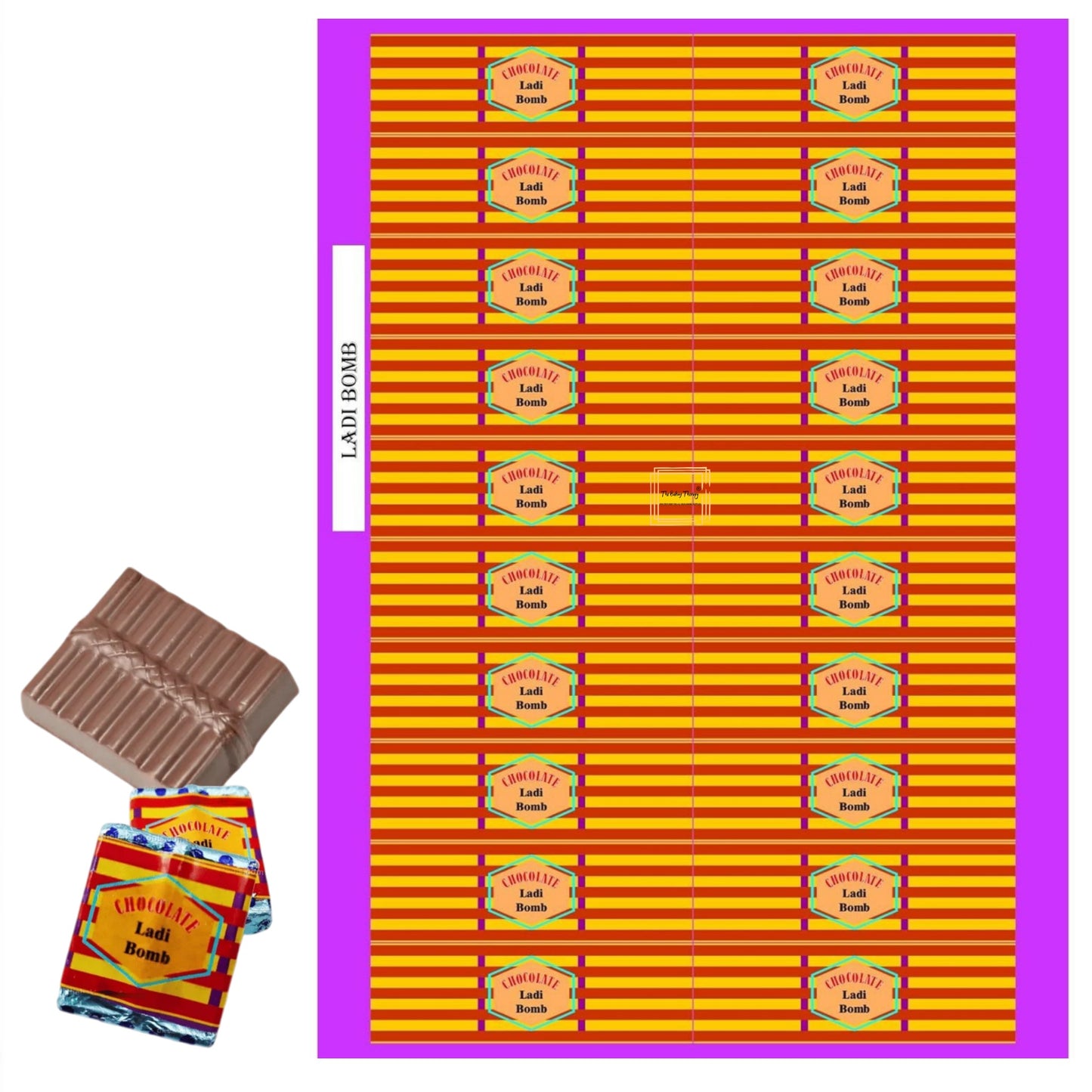 Diwali Cracker Ladi Bomb Chocolate Stickers