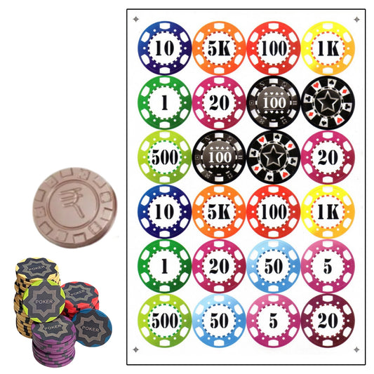 Diwali Poker Chips Chocolate Sticker