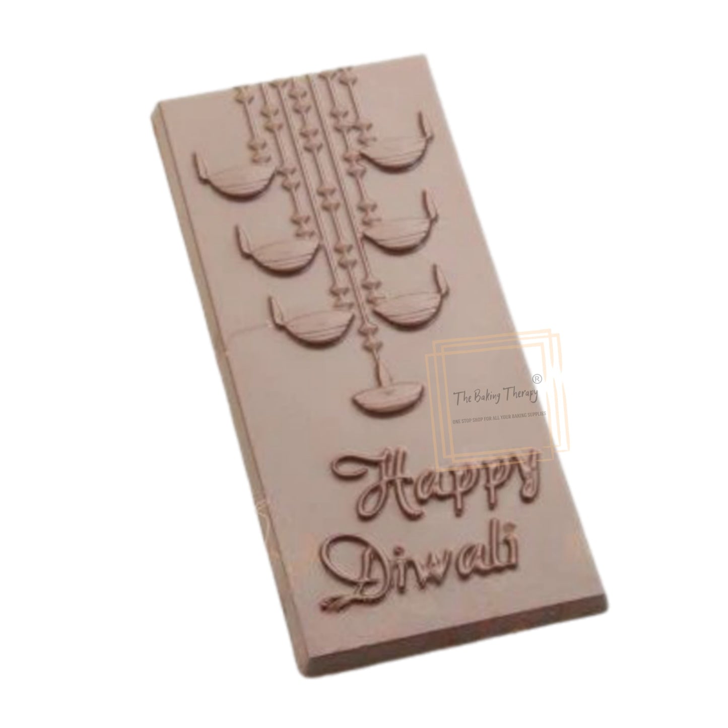 Happy Diwali Diya Panti Chocolate Bar PVC Mold