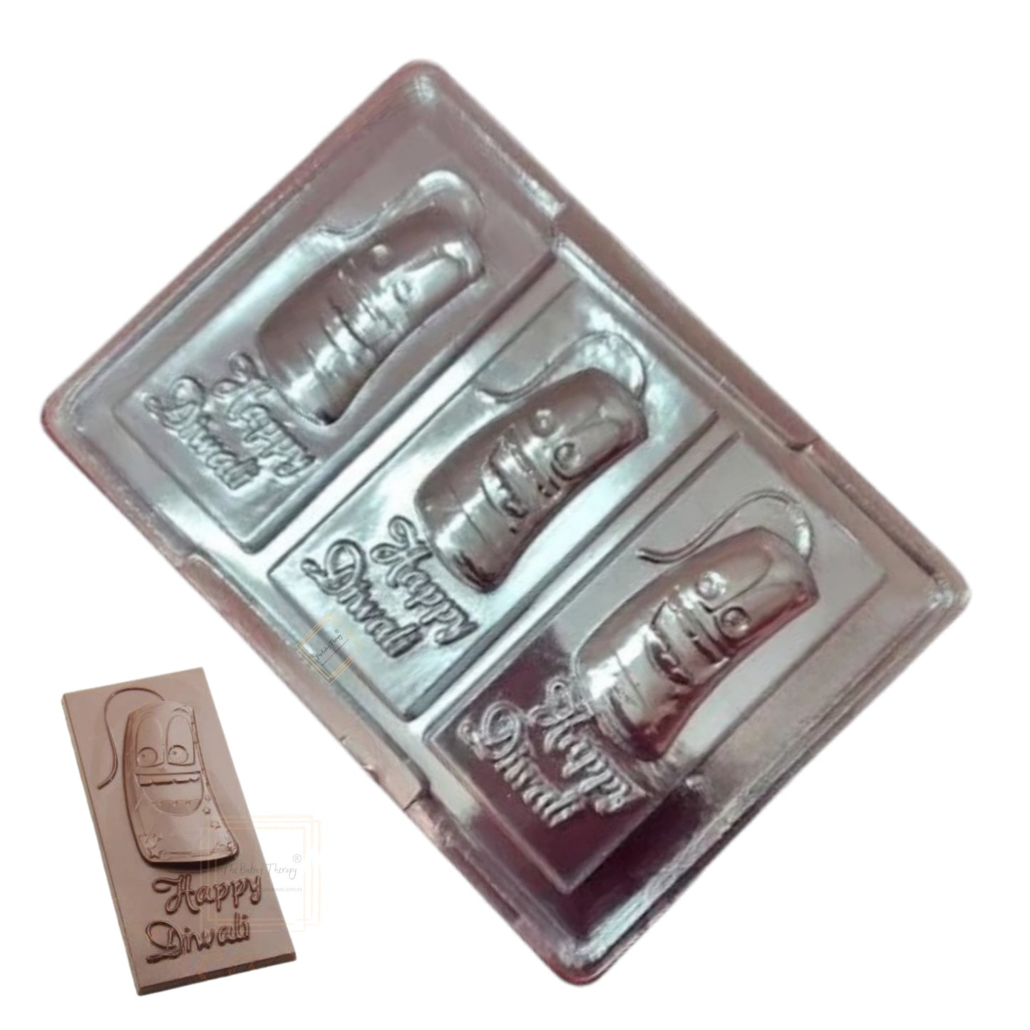 Happy Diwali Cracker Chocolate Bar PVC Mold