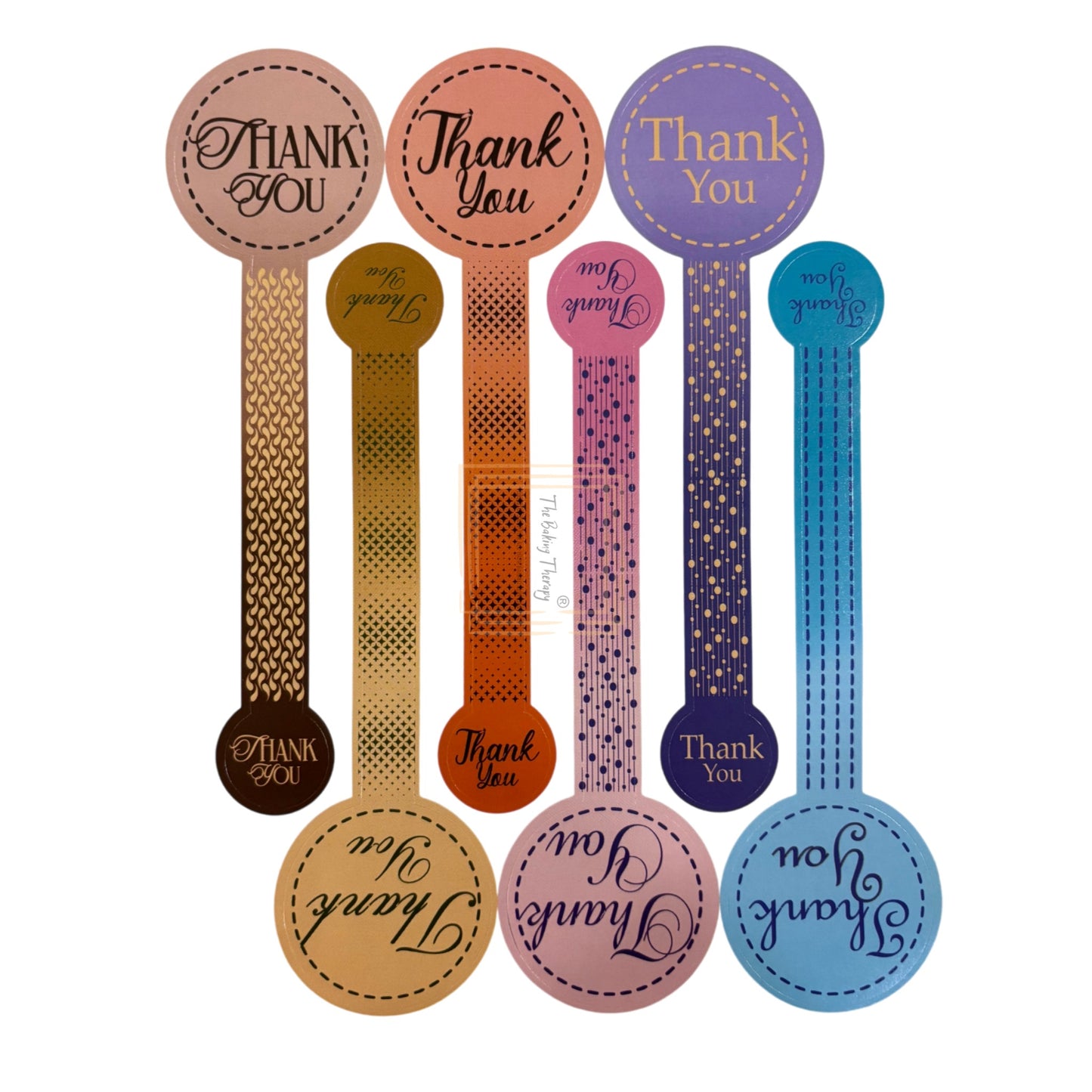 Thank You Long Stickers For Jars Cookies Hamper Cake Box Stickers 12 Pcs Pack
