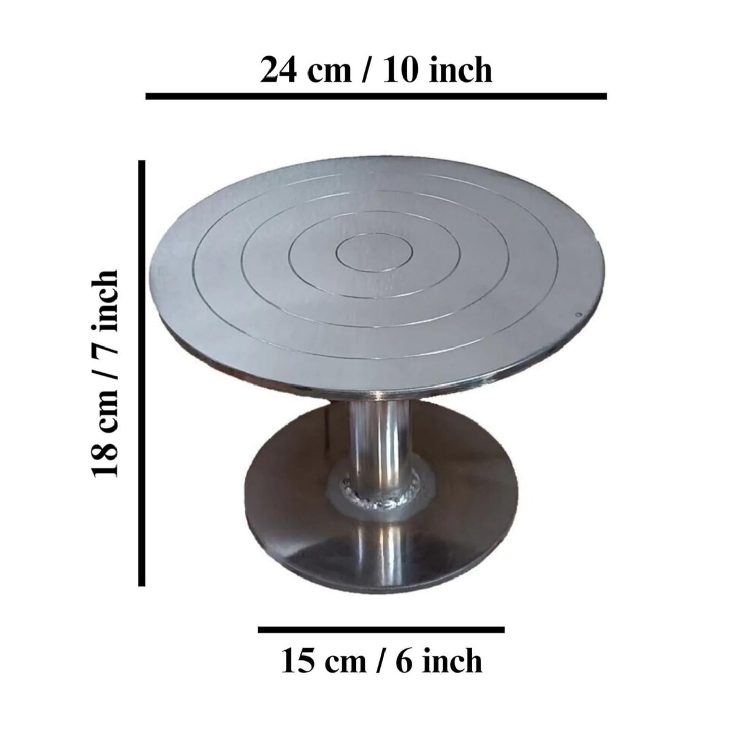 Premium Heavy Stainless Steel 360° Rotating Cake Turntable 12 Inch