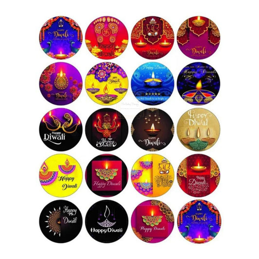 Happy Diwali Round Sticker 72 Stickers In One Sheet