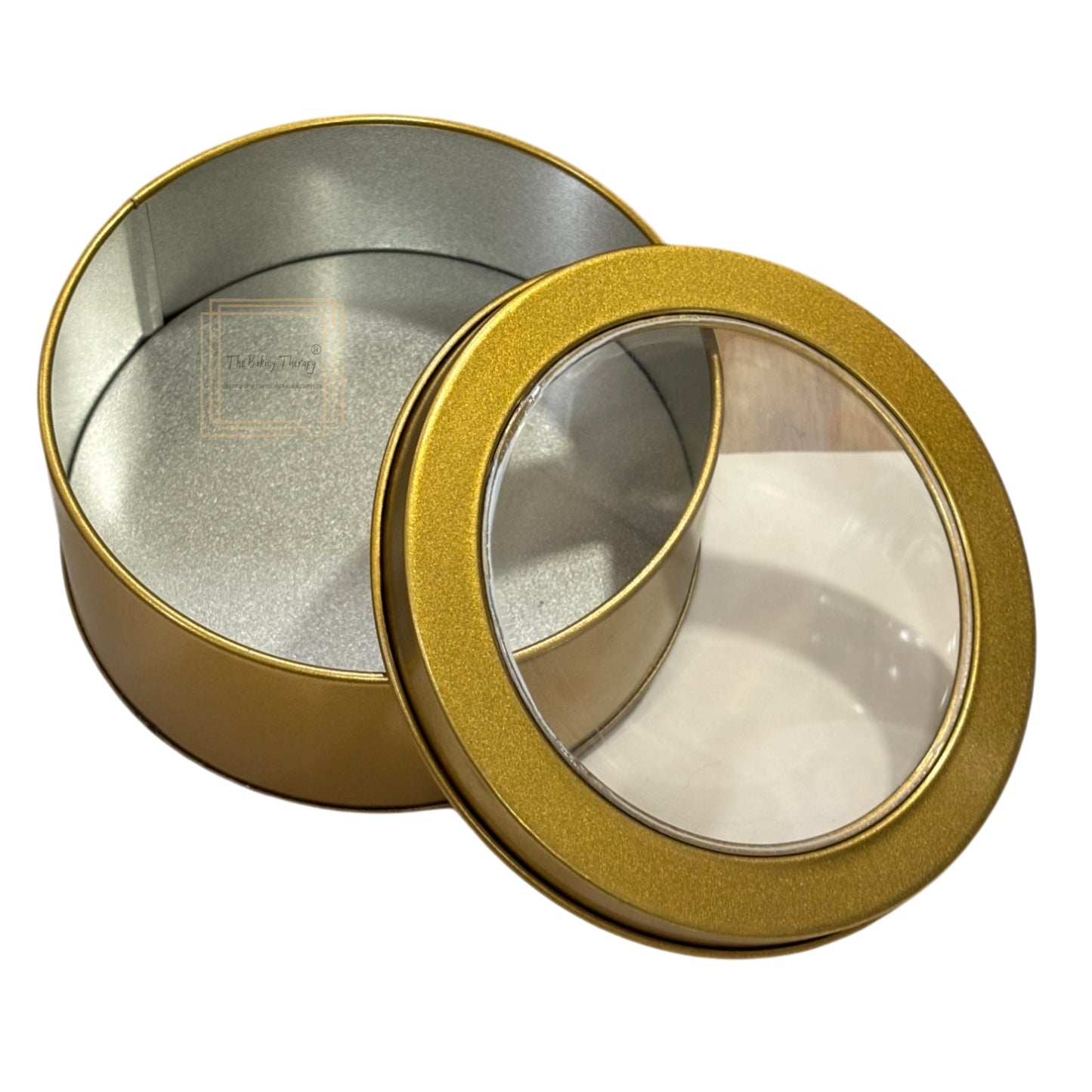 Round Golden Metal Dream Tin Window Gift Box