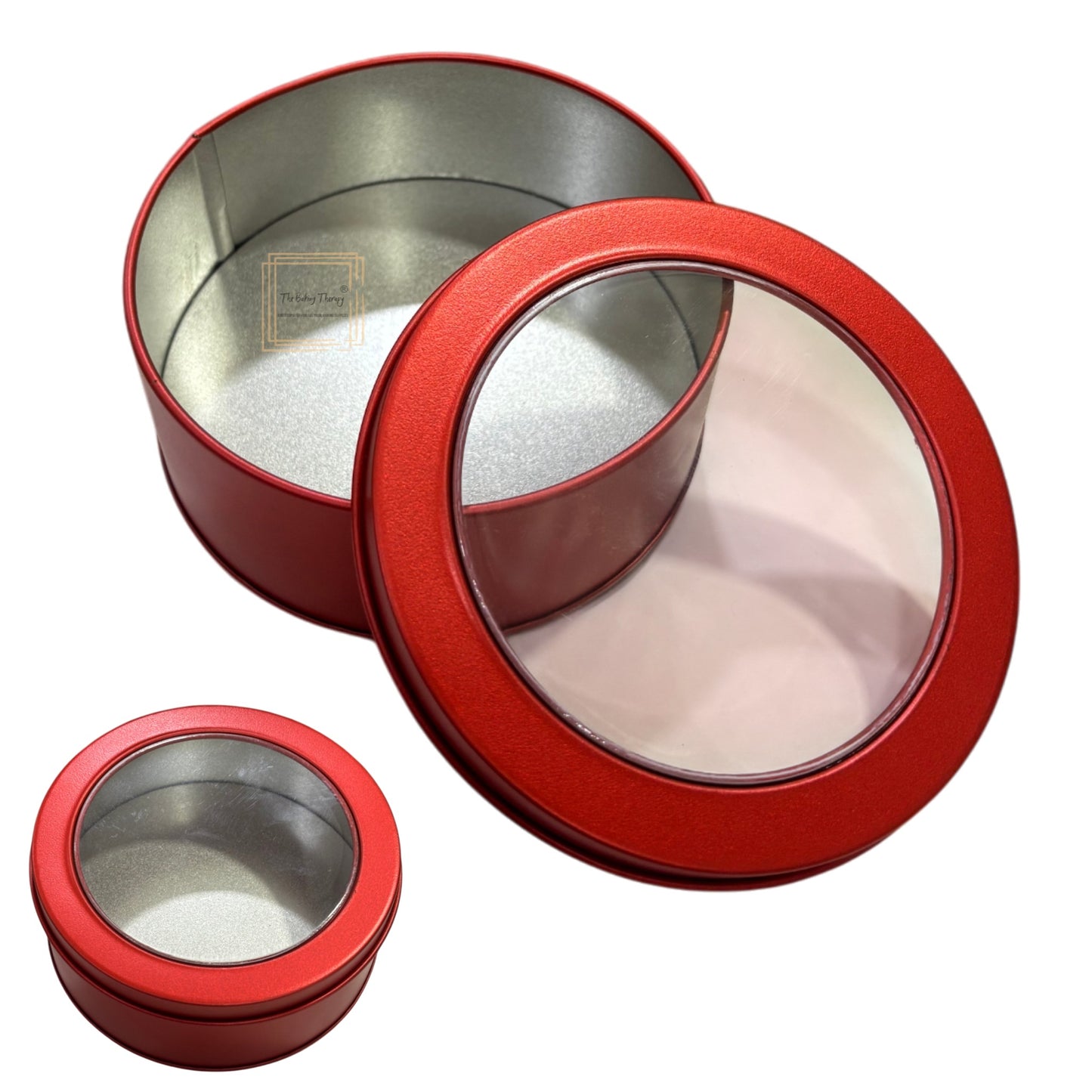 Round Red Metal Dream Tin Window Gift Box