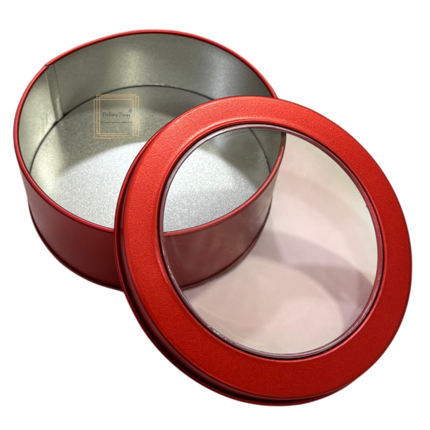Round Red Metal Dream Tin Window Gift Box