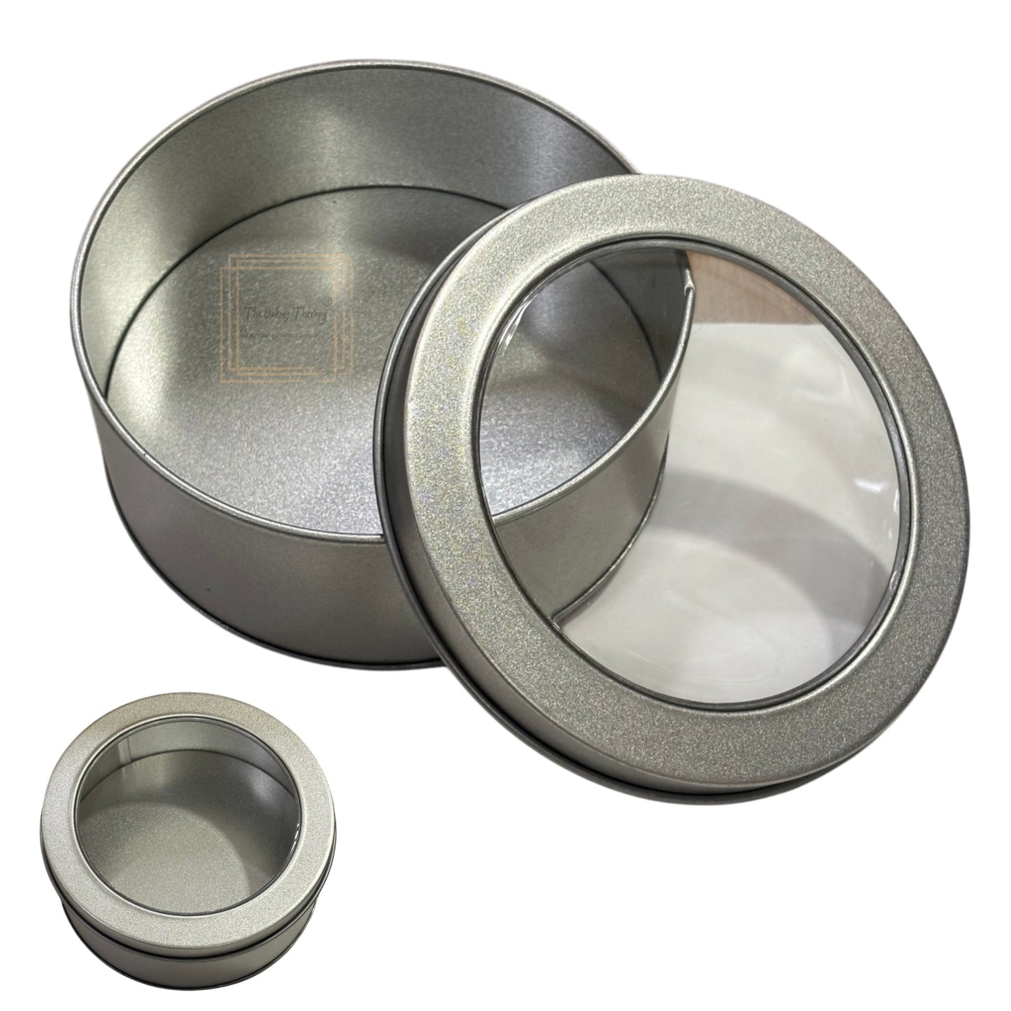 Round Silver Metal Dream Tin Window Gift Box