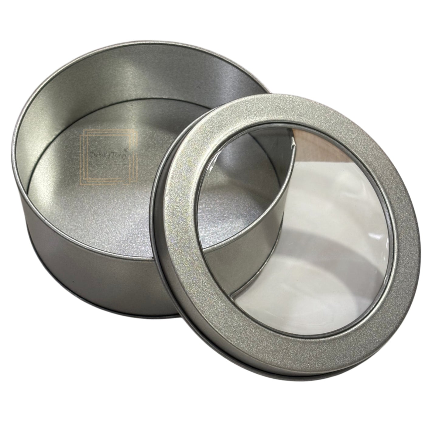 Round Silver Metal Dream Tin Window Gift Box