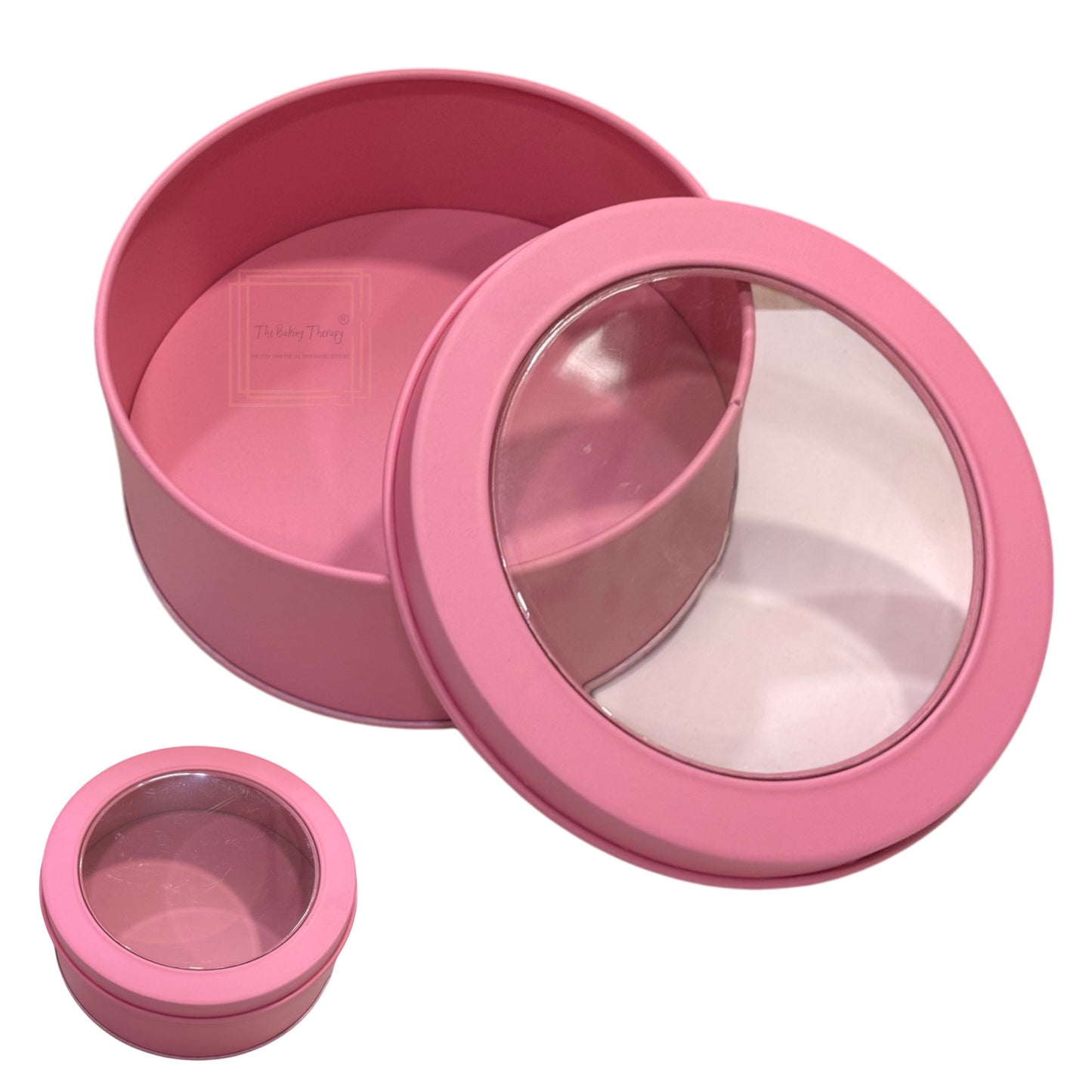 Round Pink Metal Dream Tin Window Gift Box