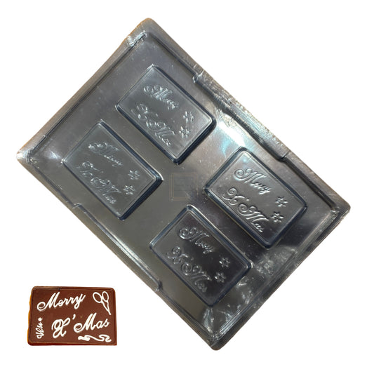 Merry Christmas Small Bar Biscuit PVC Chocolate Mold