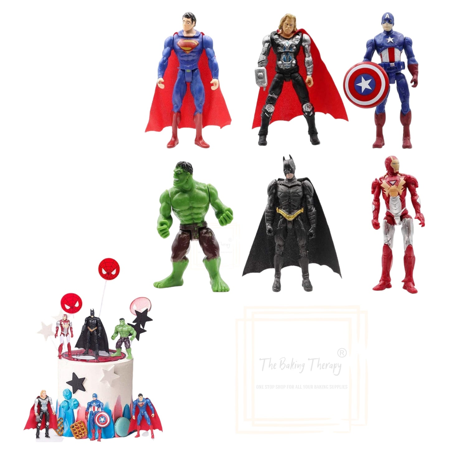 Avenger Superhero Cake Toy Topper (Set of 6Pcs)