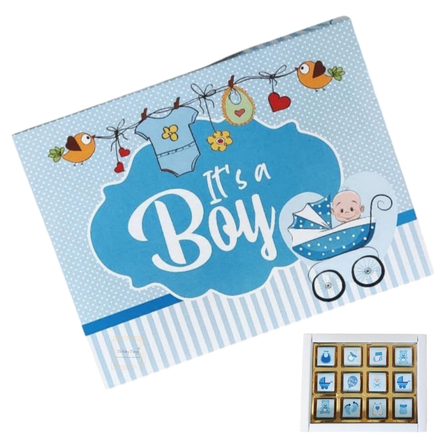 12 Cavity Baby Shower It's Boy Chocolate Packing Box (Without Cavity)
