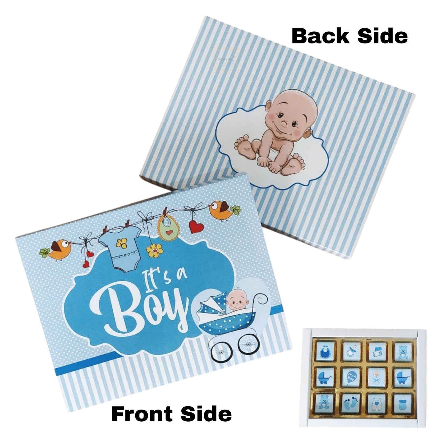 12 Cavity Baby Shower It's Boy Chocolate Packing Box (Without Cavity)