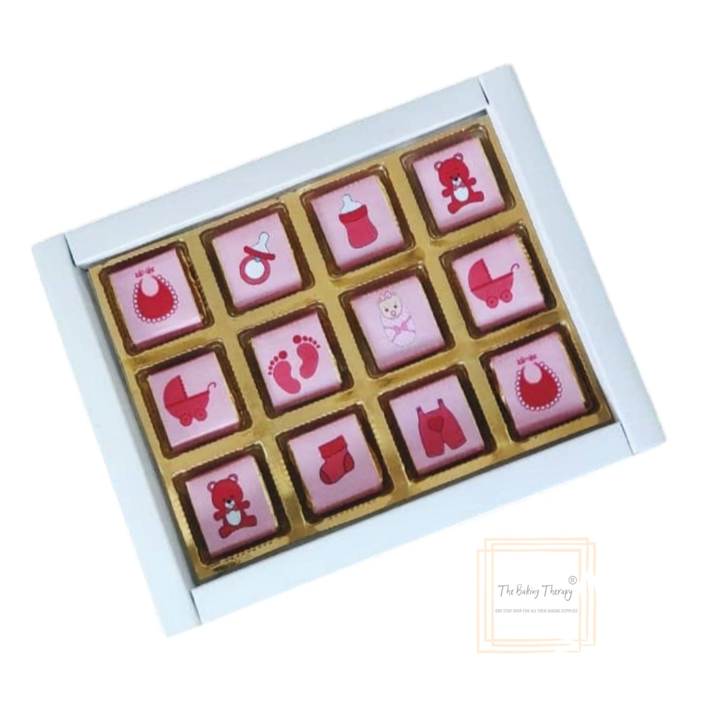 12 Cavity Baby Shower It's Girl Chocolate Packing Box (Without Cavity)