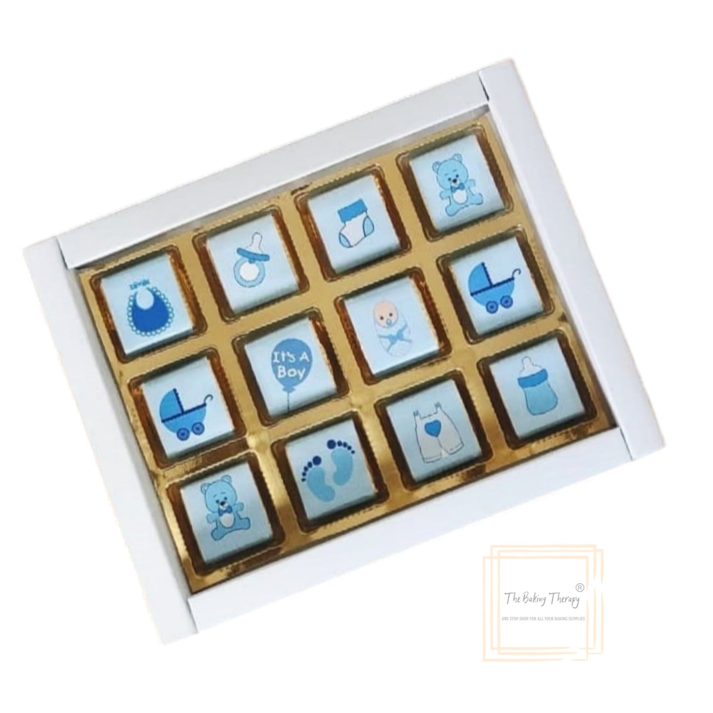 12 Cavity Baby Shower It's Boy Chocolate Packing Box (Without Cavity)