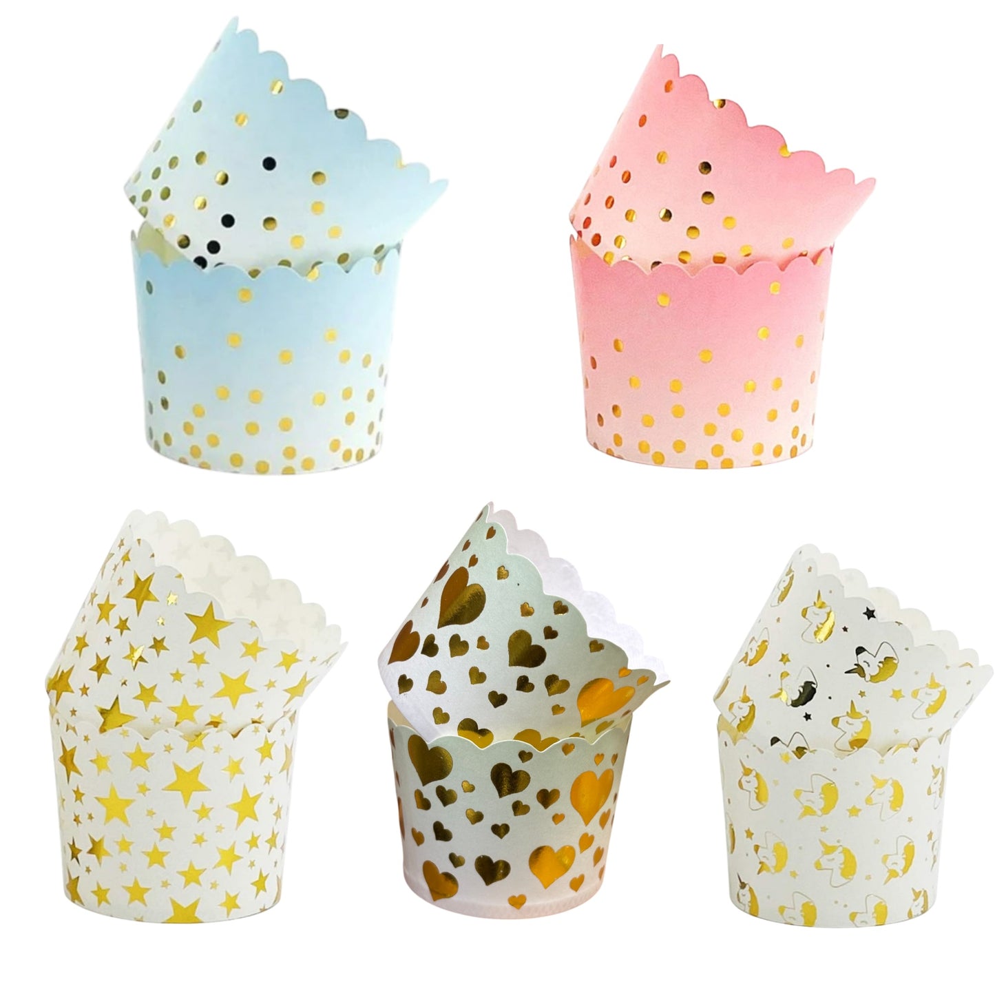 Golden Foil Print Bake And Serve Cupcake Muffin Liners Mold (Pack Of 50 Pcs)