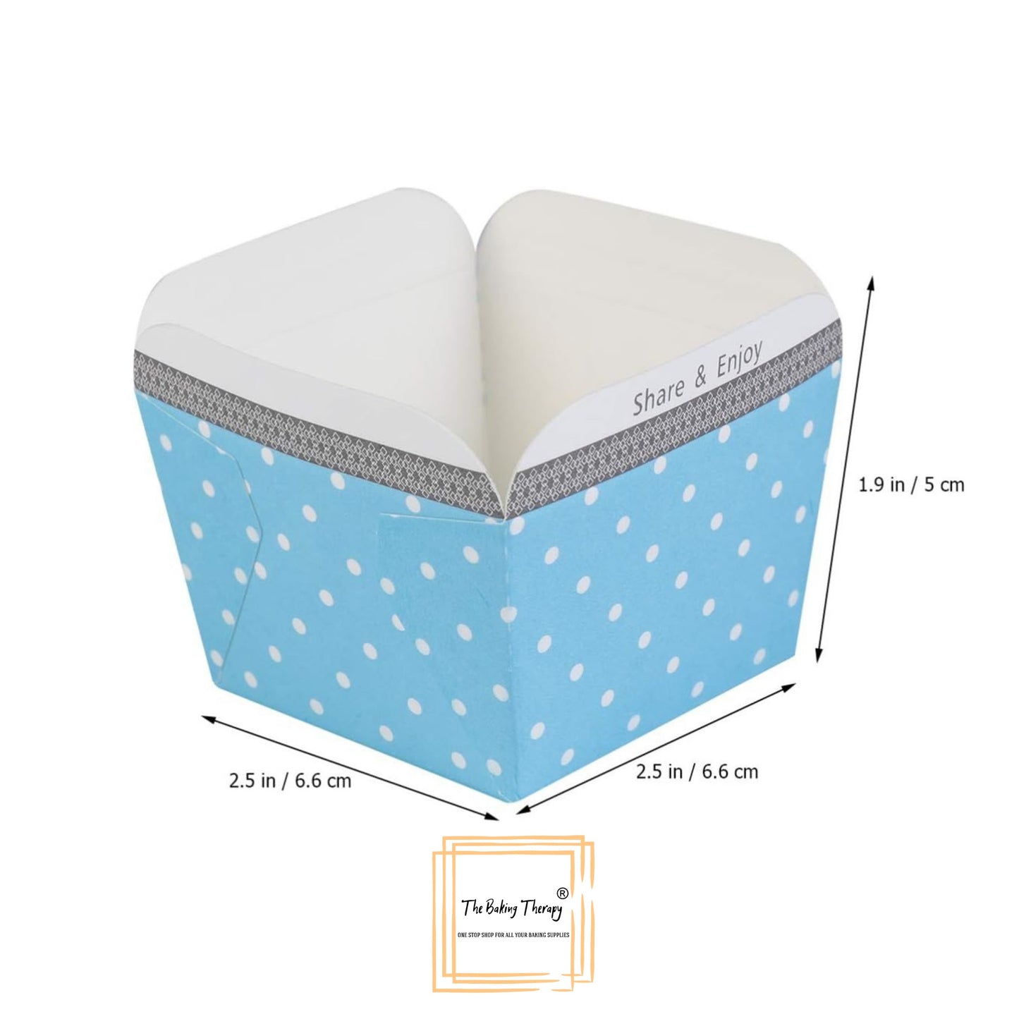 Blue Square Bake And Serve Paper Cupcake Muffin Liners Mold