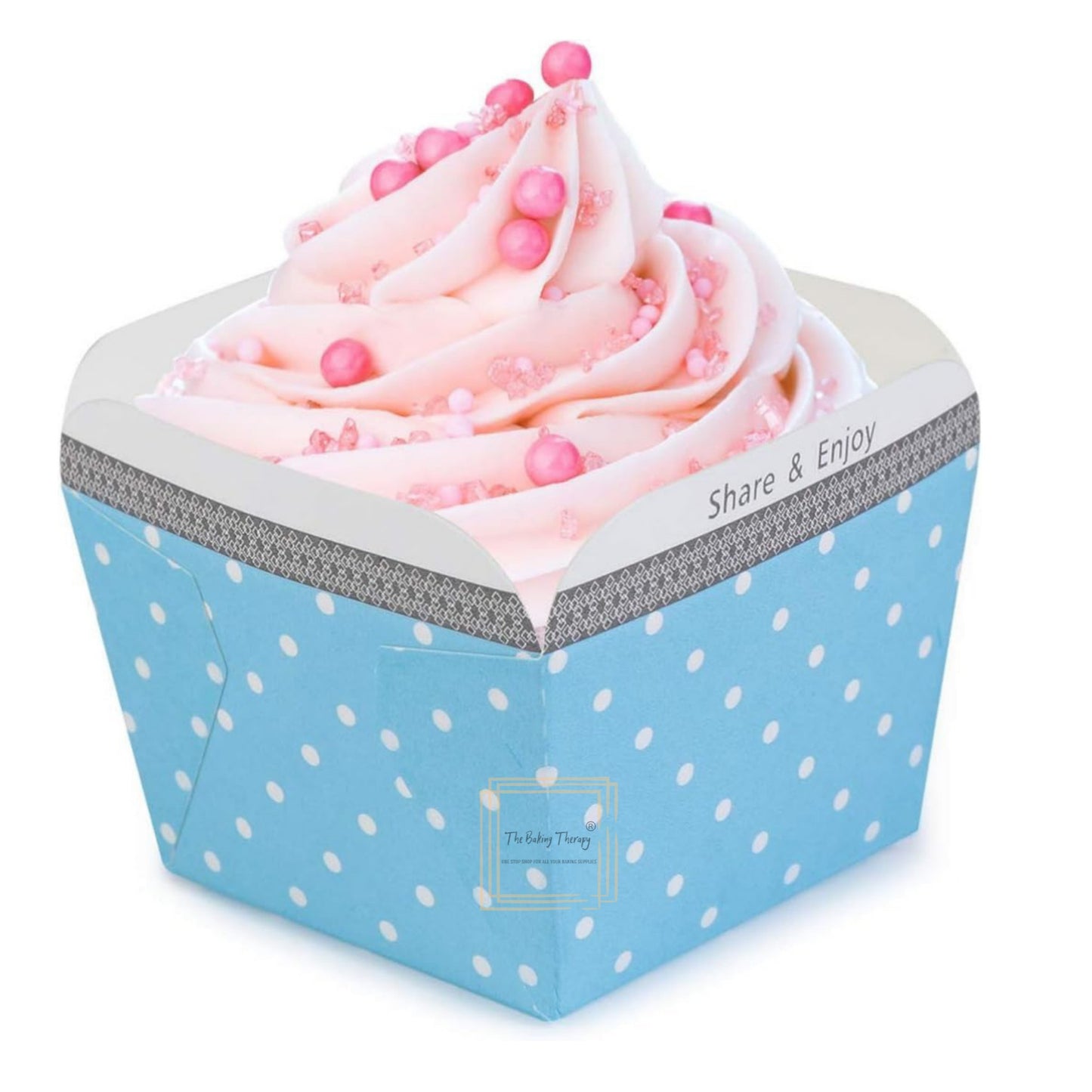 Blue Square Bake And Serve Paper Cupcake Muffin Liners Mold