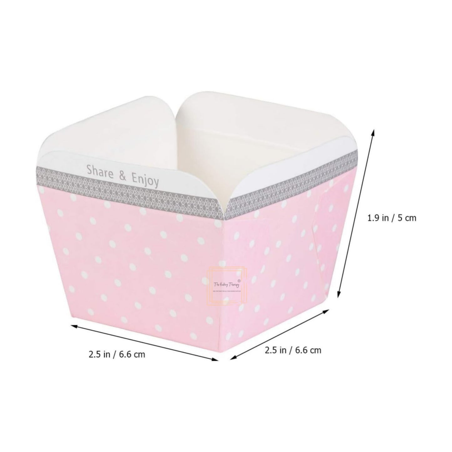 Pink Square Bake And Serve Paper Cupcake Muffin Liners Mold