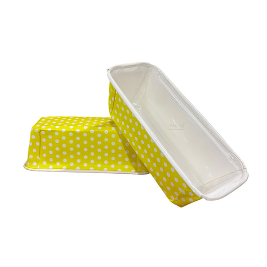 Yellow Paper Bake and Serve Plumpy Mold Plum Cake Tea Cake Loaf Tray Mold ( Pack Of 10 Pcs )