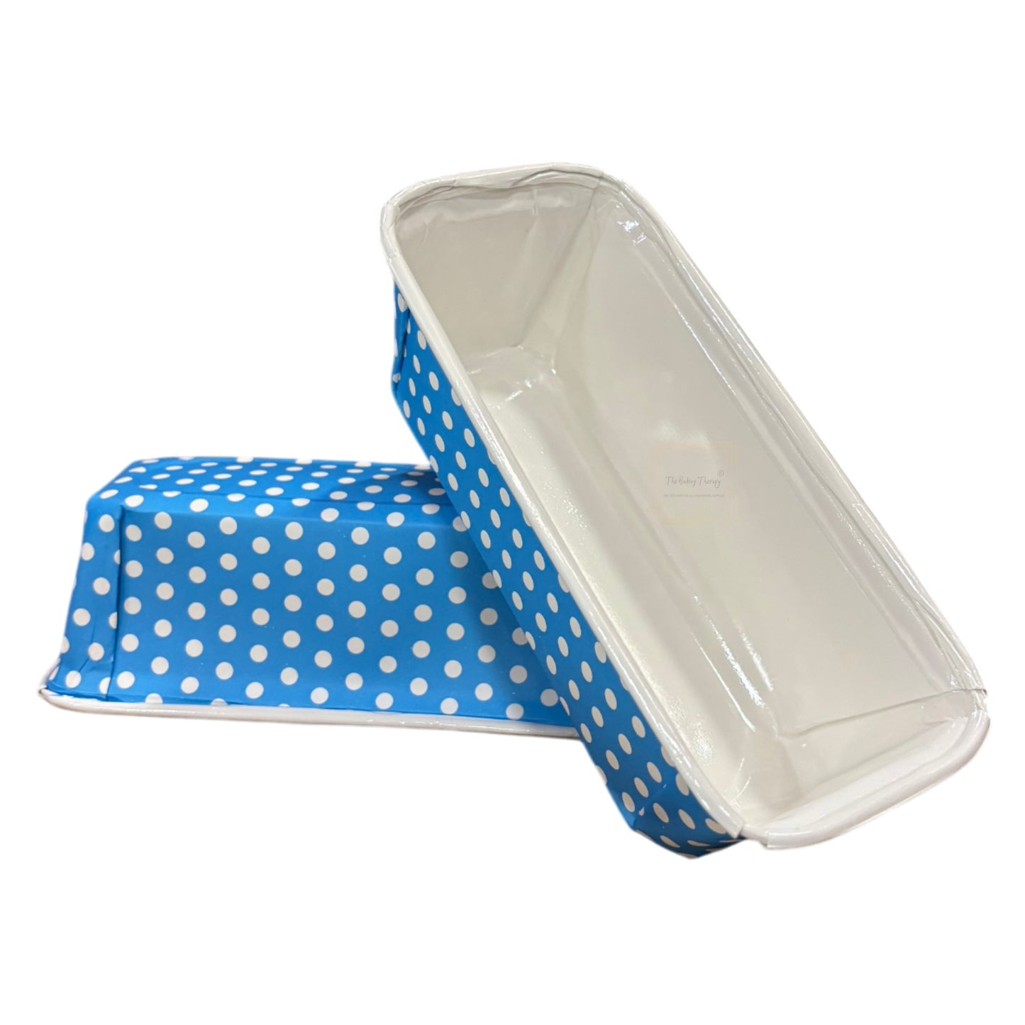 Blue Paper Bake and Serve Plumpy Mold Plum Cake Tea Cake Loaf Tray Mold ( Pack Of 10 Pcs )