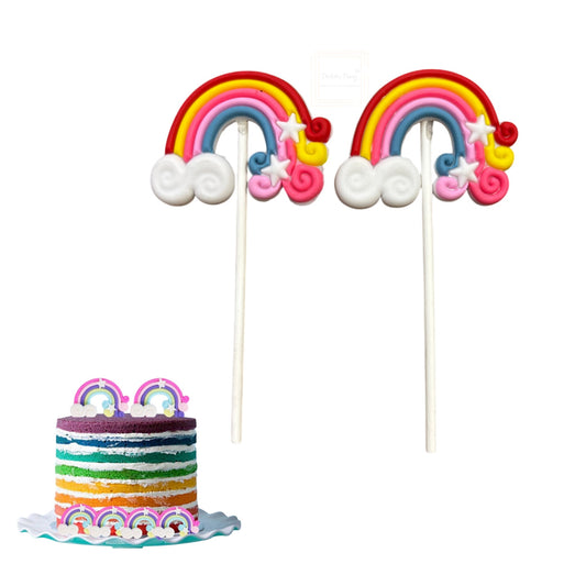 Mini Silicone Rainbow Cake Topper Cake Decoration #4 ( Pack Of 2 Pcs )