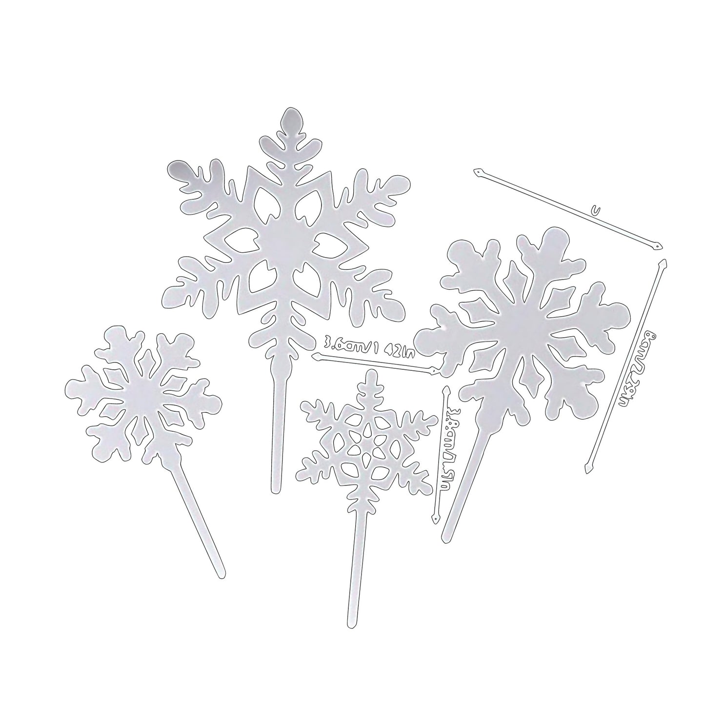 Plastic Snowflake Topper ( Pack Of 4 Pcs )