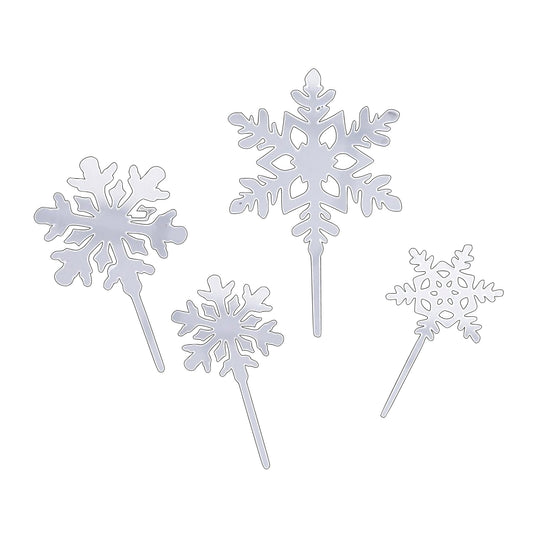 Plastic Snowflake Topper ( Pack Of 4 Pcs )