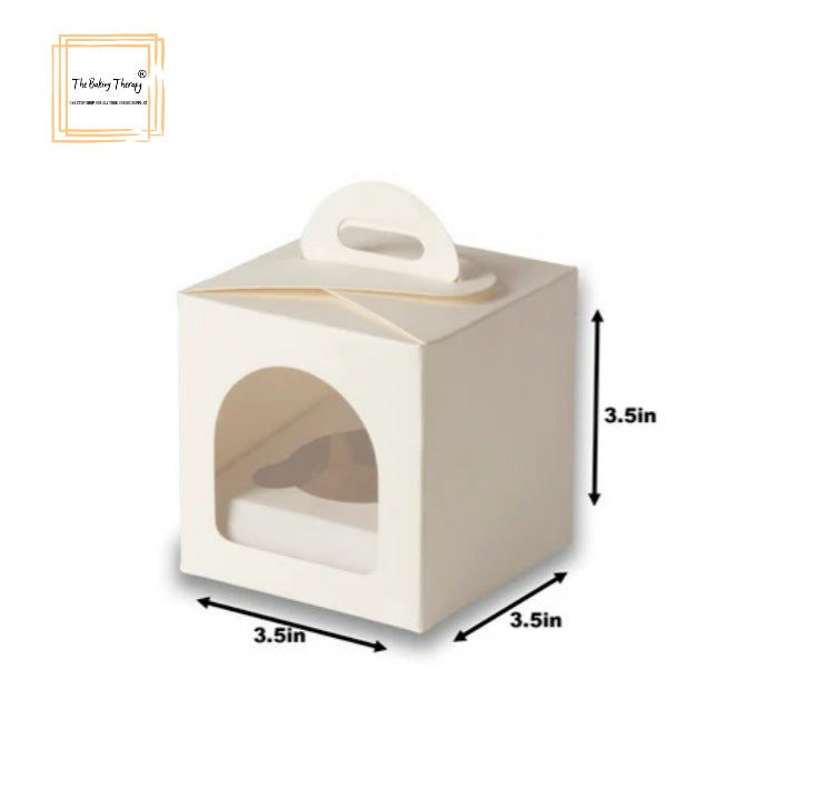 Single Cupcake And Jar Box With Front Window And Handle ( Pack Of 10 Pcs ) Pink